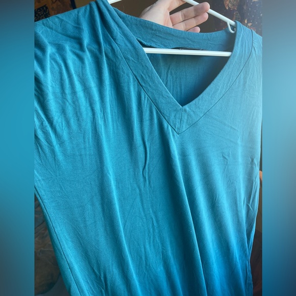 Teal midi t-shirt dress - size XS, fit up to medium - Picture 6 of 6